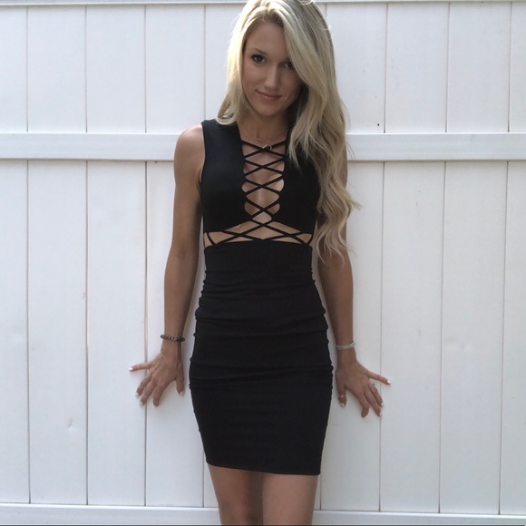Dance & Marvel Dresses & Skirts - Black Strappy Dance & Marvel Bodycon Midi Dress